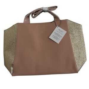 Jimmy Choo Parfums Light Pink & Glitter Gold Tote Bag - NWT - 18 x 11